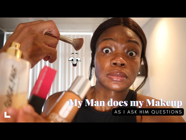 Boyfriend does my Makeup | Let's chill & ask him questions class=