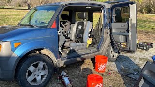 Replacing the driver door on a Honda Element