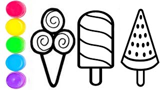 Pelajari Menggambar Dan Mewarnai Es Krim Untuk Anak Anak - Cara Menggambar Kue