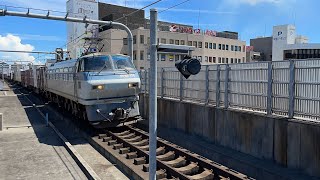2077レ  (代走) ef66-126号機 サメ(ムド無し)+コキB   加古川駅通過‼️