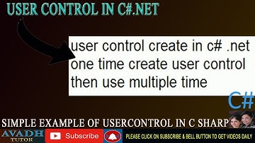 simple example User control in c#.net windows application | avadh tutor