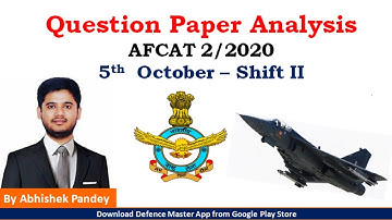 AFCAT Exam Analysis 2020 | AFCAT 5th October Shift 2 2020 | AFCAT 2 2020 Exam Analysis | AFCAT Paper