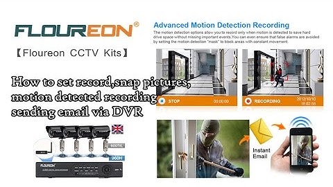 【Floureon CCTV KIT】How to set record,snap pictures,motion detected recording + sending email via DVR