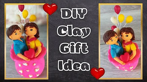 DIY Clay gift ideas | home decor showpiece  | valentine's day gift | clay crafts | craftdil