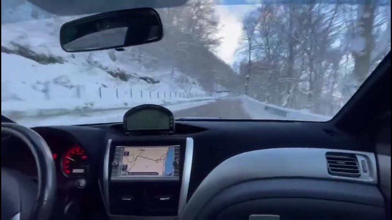 Subaru Mountain Drive in Snow | Boxer Engine Sound + Relaxing Music ☀️❄️