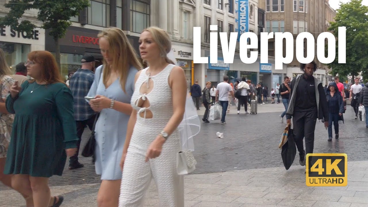 [4K] [Binaural] Saturday Weekend Walk Tour in Busy Liverpool City Centre - ASMR No Talking