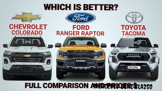 2024 Chevrolet Colorado vs 2024 Ford Ranger Raptor vs 2024 Toyota Tacoma| Best working truck