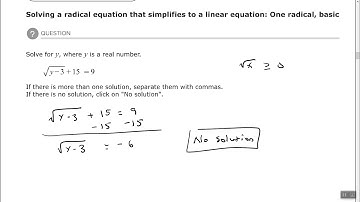 Solving a radical equation that simplifies to a linear equation: One radical, basic