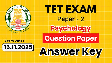 Psychology | TET Paper - 2 Answer Key 2025 | Alpha Coaching Centre | Exam Date : 16.11.2025