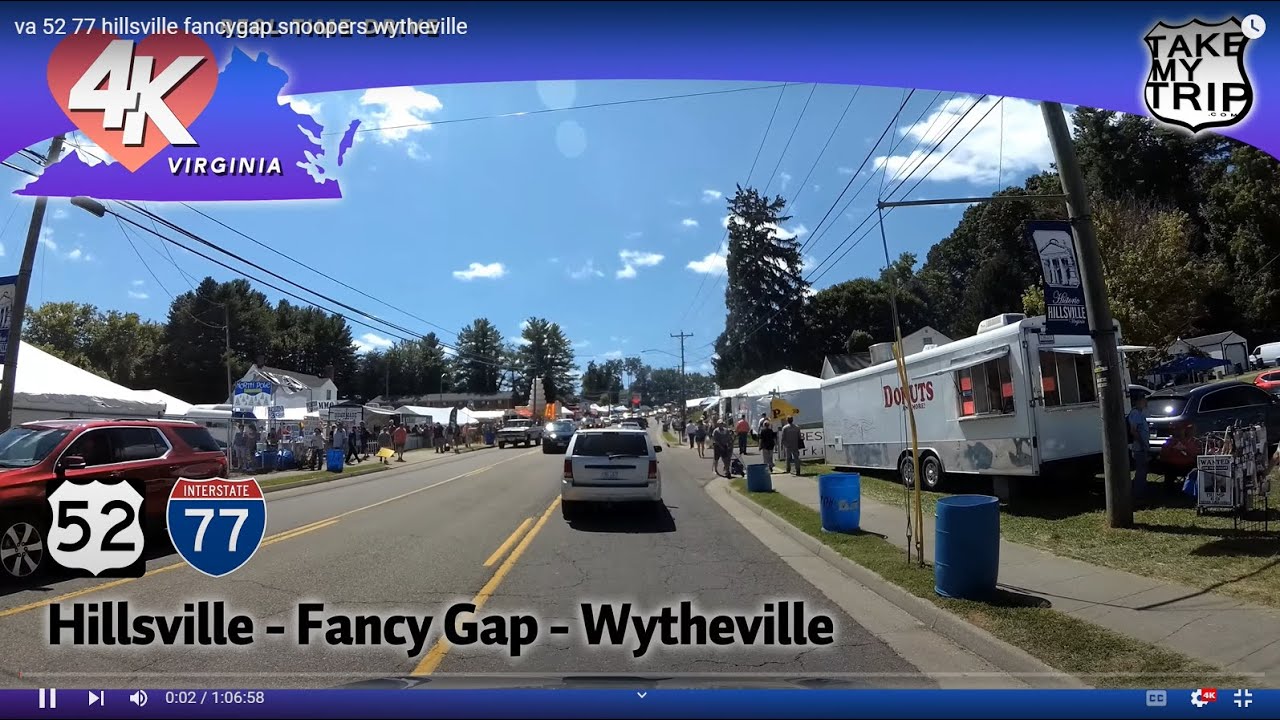 Hillsville, Virginia on Flea Market Day! US 52 to Fancy Gap, I77 to