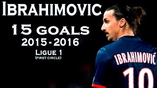 Zlatan Ibrahimovic 15 goals (2015-2016 Ligue 1, First circle)