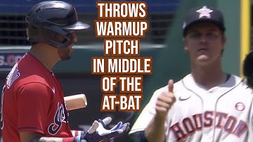 Zack Greinke throws warmup pitch in middle of at-bat, a breakdown