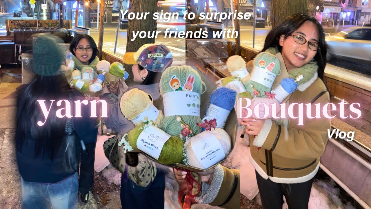 I spent $0.00 on gifts to surprise my friends | craft vlog, yarn bouquets, simple yarn gifts