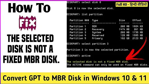 Convert GPT to MBR Disk in Windows | The Selected Disk is Not a Fixed MBR Disk Error on Windows