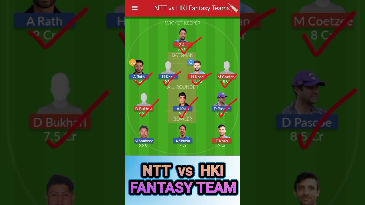 NTT vs HKI Dream11 Prediction | NTT vs HKI Dream11 Prediction Today Match | NTT vs HKI Dream11 Team