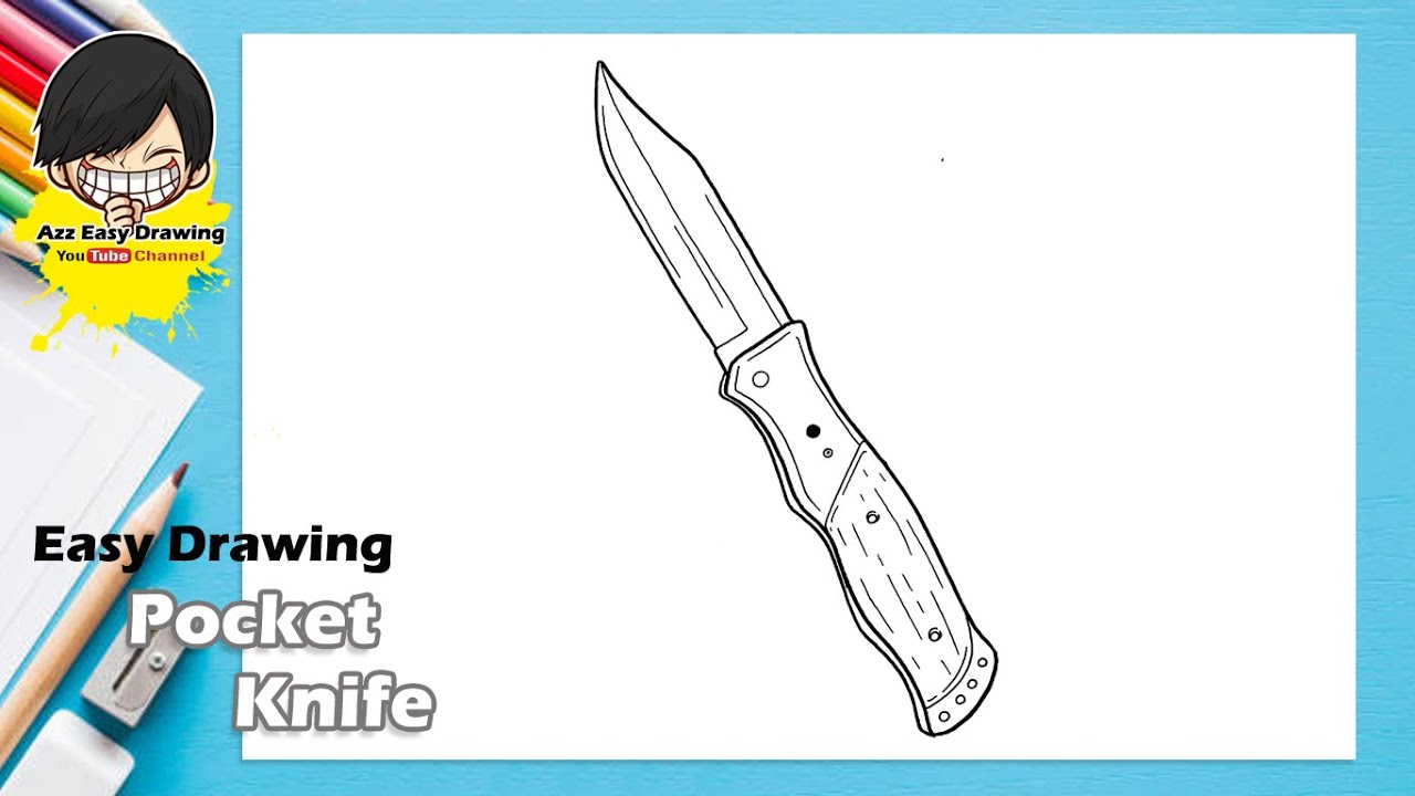 Easy Drawing Pocket Knife YouTube