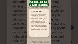 How To Fix Call Recording Sound Problem #shorts