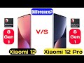 Xiaomi 12 vs xiaomi 12 pro  comparison  powerful flagship phones 