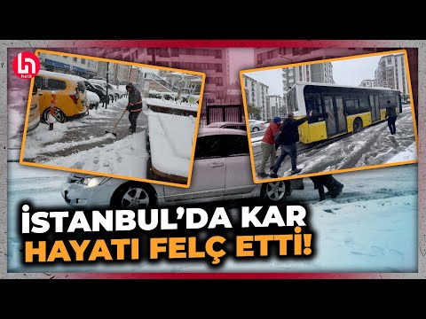 İstanbul’da yollar beyaza