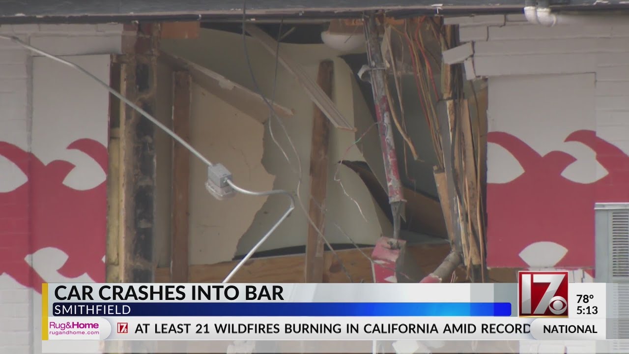 Car crashes into bar in Smithfield - YouTube
