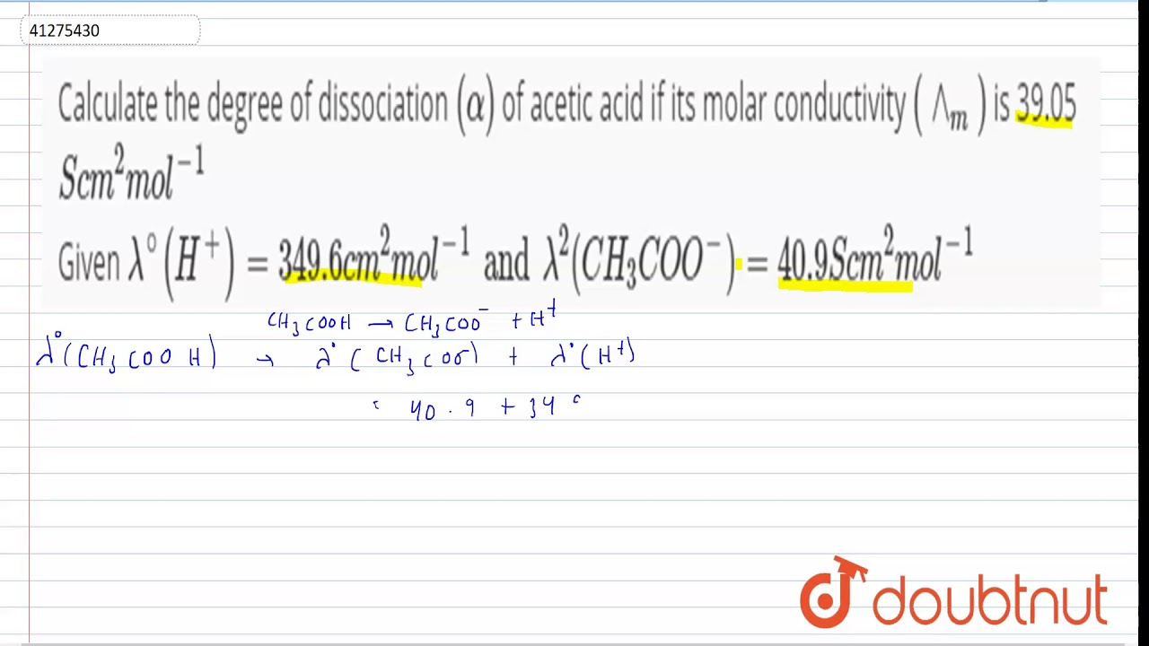 Degree Of Dissociation