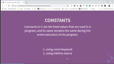 What are Constants in C Pragramming