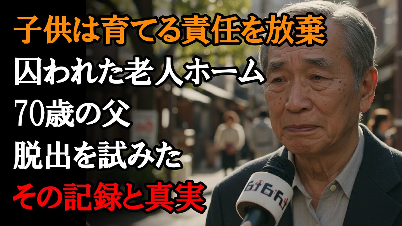 【本当にあった話】子の責任放棄の現状：老人ホームに閉じ込められた70歳の父親が脱出を図る物語【感動する話】