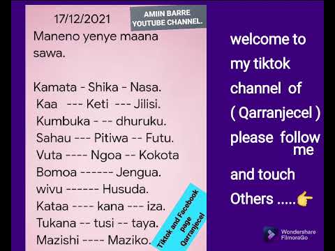 Maneno yenye maana sawa.#subscribe #like #share #comment .