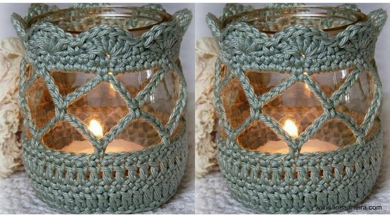 LUMIÁRIA CROCHÊ LUZ DE VELAS