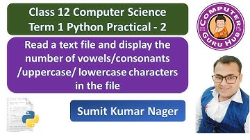 Read a text file and display the number of vowels/consonants/uppercase/ lowercase characters in file
