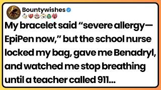 My medical alert said “Use EpiPen now,” but the school nurse locked it away and refused