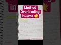 method Overloading in Java 🌟🚀 16/30day 👍#shorts #java #youtubeshorts #trending #coding