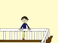Animation of sam going downstairs