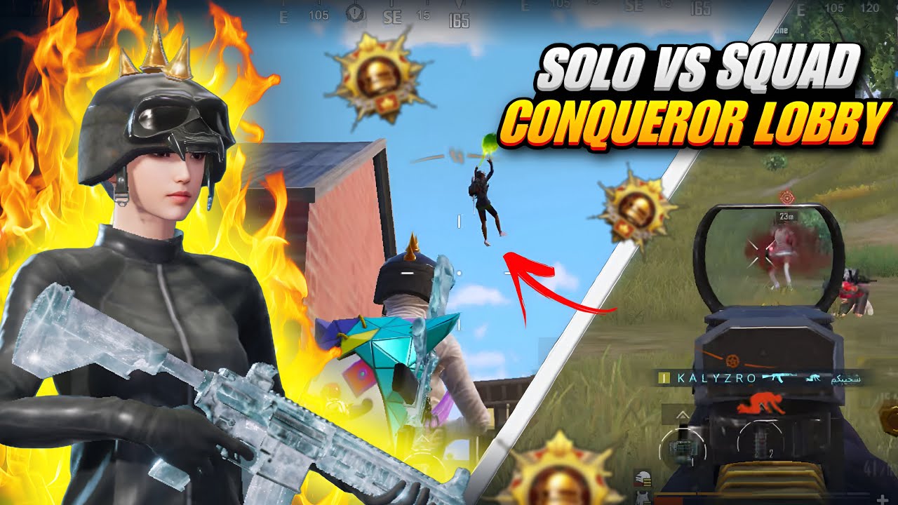 SOLO VS SQUAD CONQUEROR LOBBY 🔥| Intense Clutches By KALYZRO 😱| BGMI ...