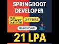 🔔 Lyros Technologies Java Interview | 5–7 Years Experience | Java 8 | Spring Boot | Microservices
