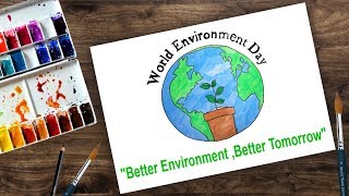 How to draw world environment day 2018 | poster drawing for kids