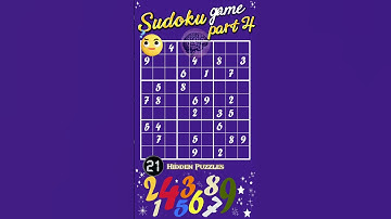 Sudoku game part 4  #hiddenpuzzles sudoku #puzzle_games #game_fun
