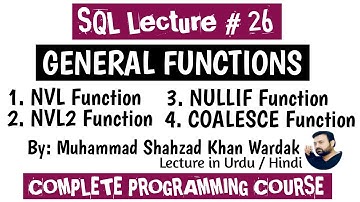 SQL General function NVL, NVL2, NULLIF and COALESCE | Oracle PL/SQL:NVL/NVL2/Coalesce function