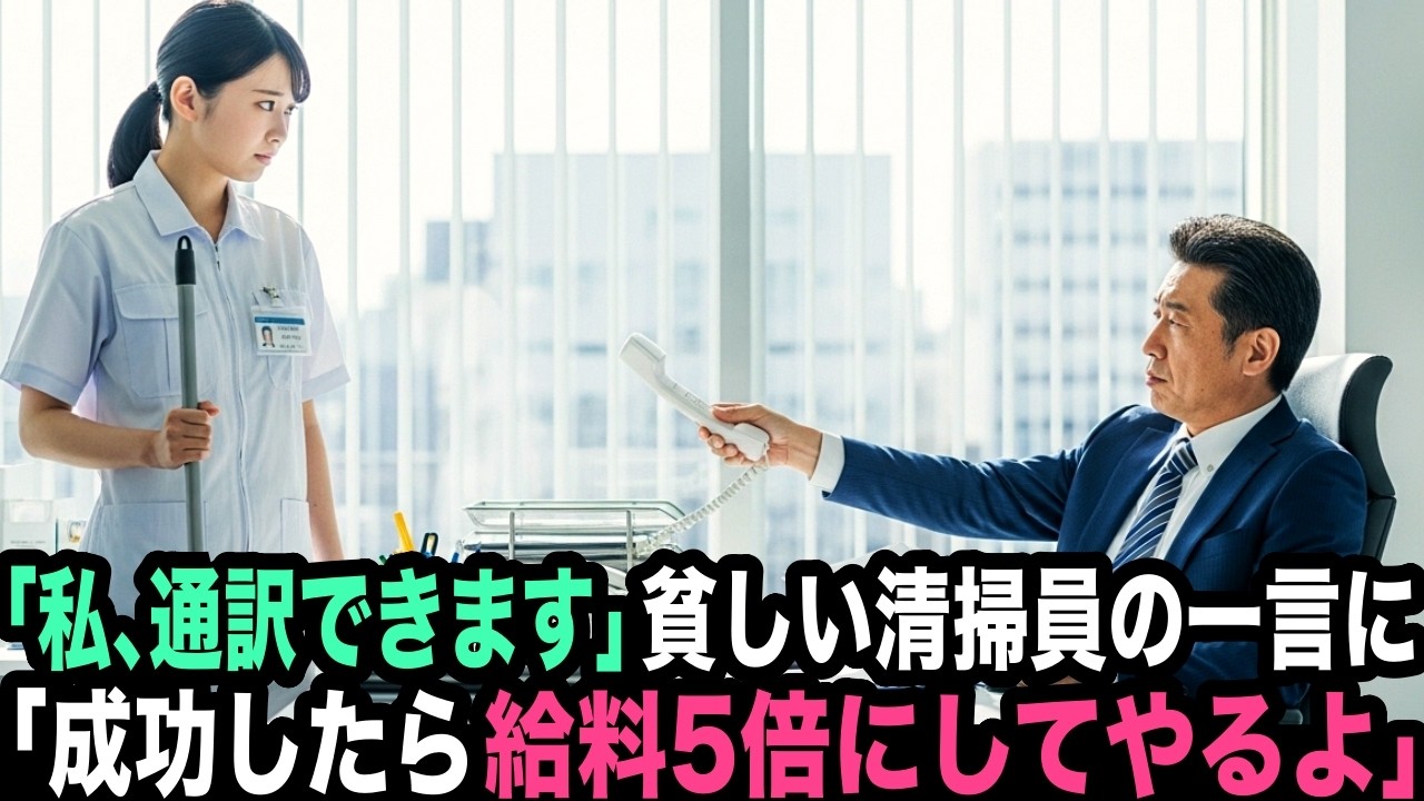 「私、通訳できます」貧しい清掃員の一言が大手グループの崩壊危機を救い始める…