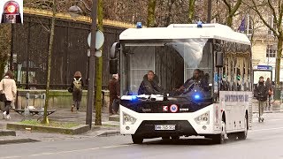 Police Bus Responding w/ Sirens Paris // Administration Pénitentiaire en Urgence
