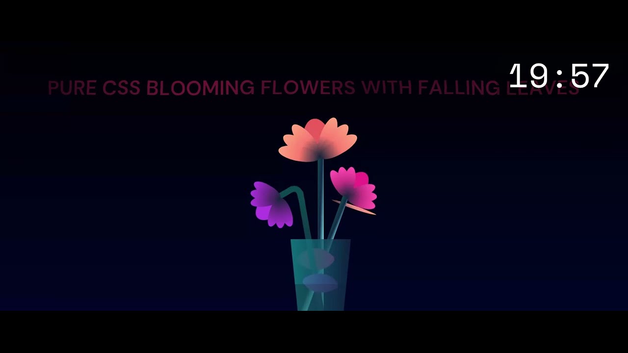 PURE CSS BLOOMING FLOWERS WITH FALLING LEAVES - YouTube