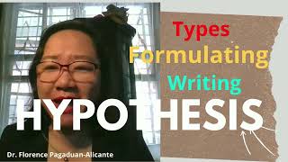 TYPES, FORMULATING & WRITING HYPOTHESIS