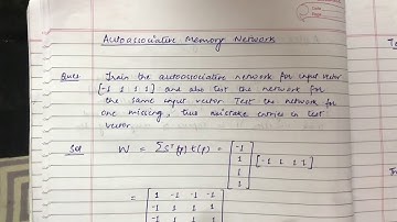 Auto associative memory solved example with Mistaken and Missing data