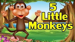 Five Little Monkeys Jumping on the Bed | Finger Play Song for Children | The Learning Station