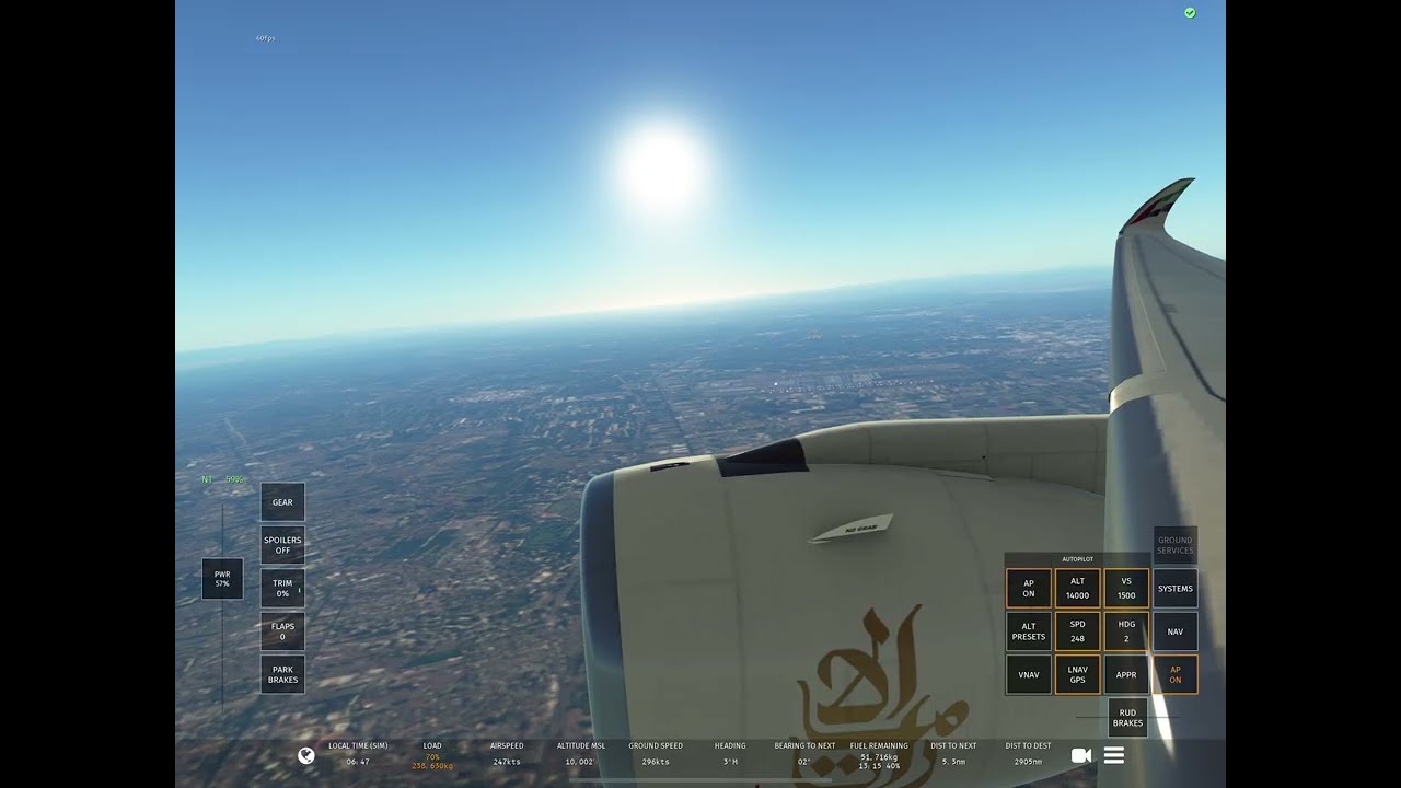 Emirates A350-900 | Bangkok VTBS to Dubai OMDB | Window View | Raw Footage (6h 37m Flight Ambient)