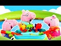 Свинка Пеппа отправляется на рыбалку! Смешные видео про игрушки Свинка Пеппа на русском языке