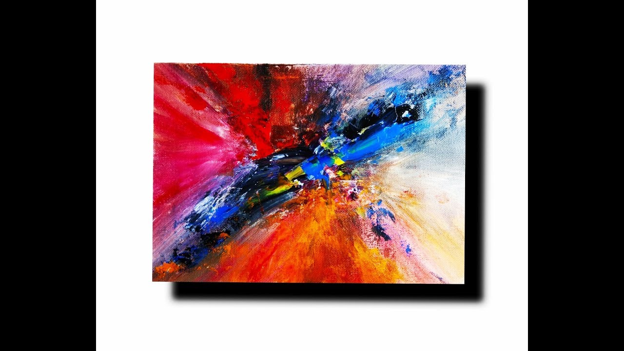 Abstract painting in Acrylics|DEMO #12|Simple & colorful|Acrylic ...