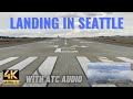 [REAL ATC] [4K] Landing at SeaTac (Seattle Tacoma) Airport w/ LIVE Air Traffic Control audio/CC