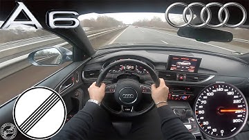 AUDI A6 Avant Competition 3.0 TDI Quattro 2017 POV TOP SPEED DRIVE on Autobahn MAX ACCELERATION