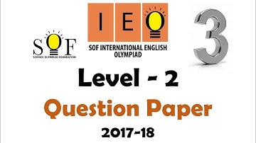 IEO English Olympiad Class 3 LEVEL - 2 Solved Question Paper 2017-18